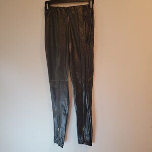 Shein Black Vegan Leather Stretch Pants, Size XS (US Size 2), NWT